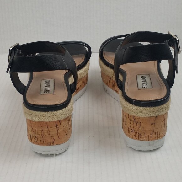 Steve Madden Black and Tan Platform Sandals - Picture 4 of 5